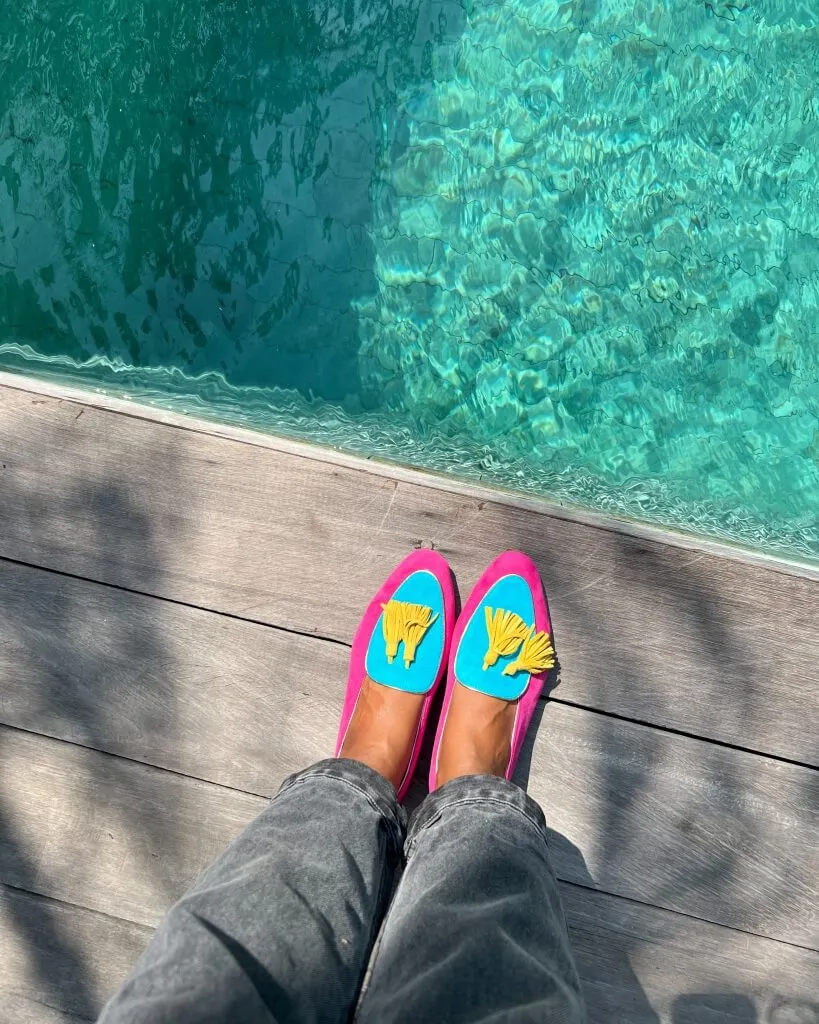 Diana in Fuchsia, Turquoise and Lemon Drop Yellow