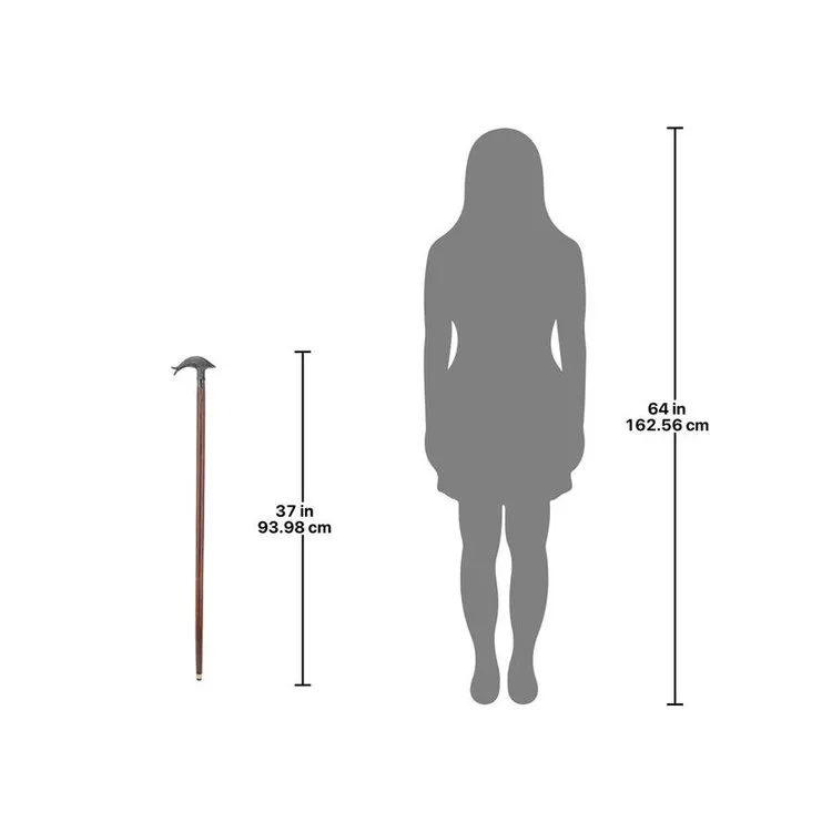 Dolphin Derby Handled Solid Hardwood Walking Stick