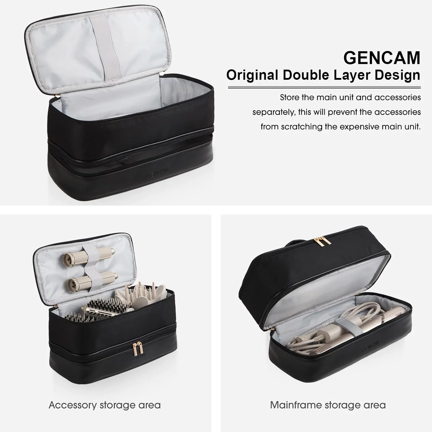 Double-Layer Airwrap Travel Case for Shark Flexstyle, Carrying Storage organizer bag for Shark Flexstyle or FlexFusion, Travel Bag for Shark Flexstyle/Dyson Airwrap Styler and Attachments