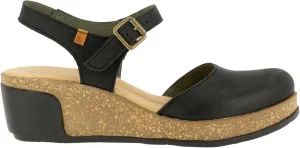 El Naturalista Women's Black Wedge Sandal, 42 EU/10 M US