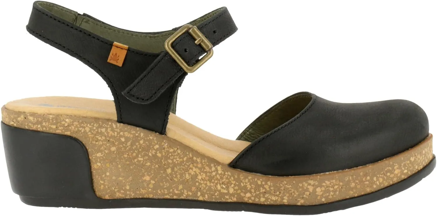 El Naturalista Women's Black Wedge Sandal, 42 EU/10 M US