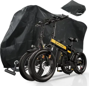 Electric Bike Cover Thicken Oxford 210D, Wind Rain Sun UV Dust Proof Constant Protection Bicycle Covers with Lock Hole Storage Bag with Lock Hole for Mountain Road Electric Bike, Black