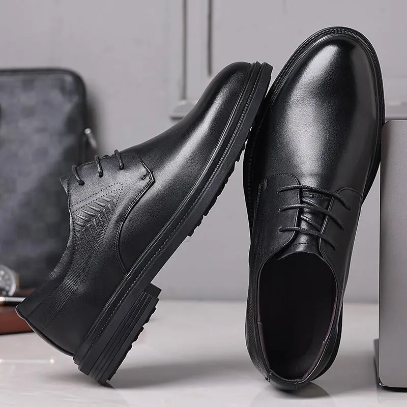 Elegant Brogue Derby Shoes for Men Breathable Mesh Lining Corporate Presentations Black Tie Events Durable Rubber Sole