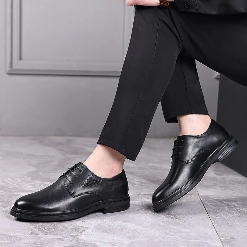 Elegant Brogue Derby Shoes for Men Breathable Mesh Lining Corporate Presentations Black Tie Events Durable Rubber Sole