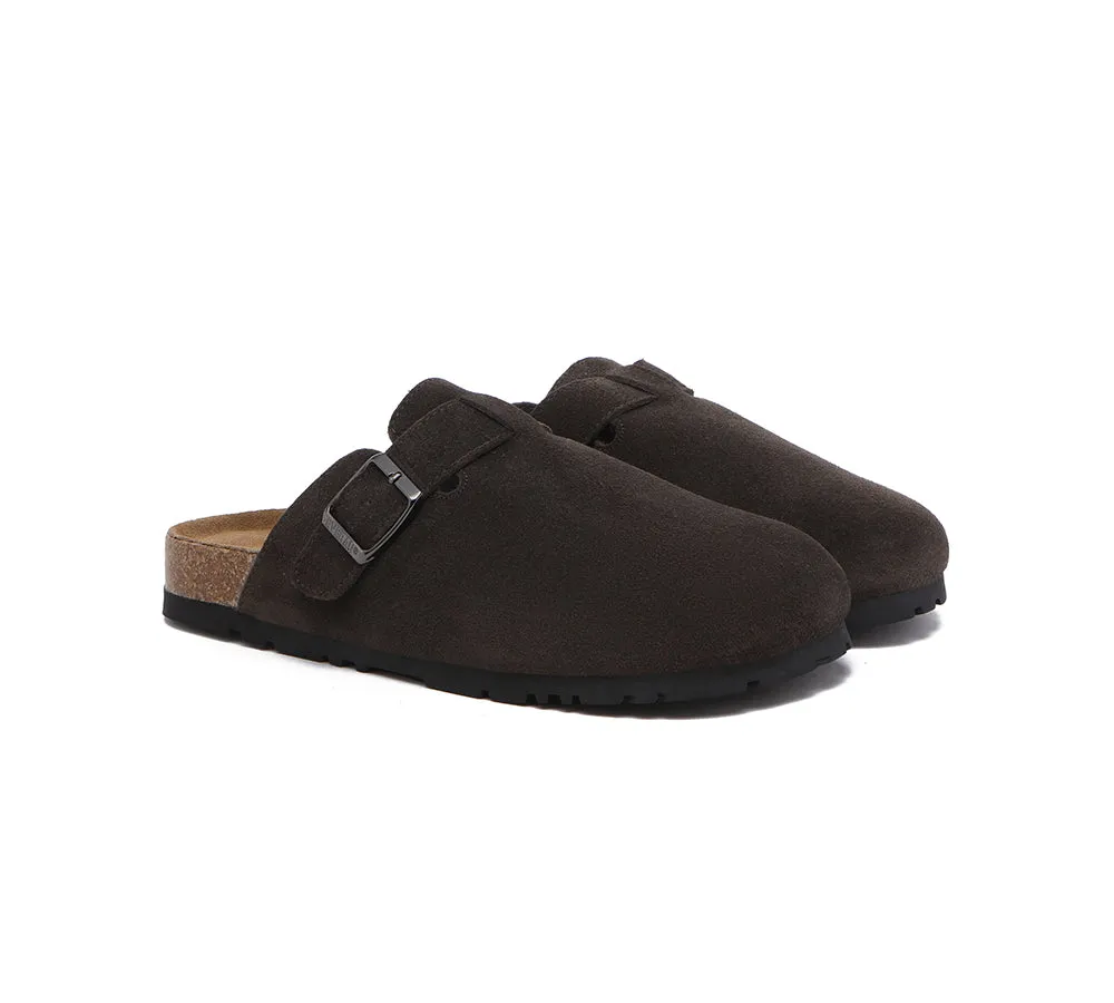 EVERAU® Men Adjustable Buckled Straps Slip-on Flat Sandal Slides Large Size Mason