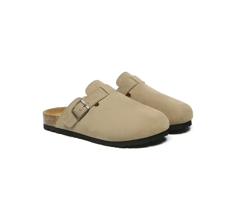 EVERAU® Men Adjustable Buckled Straps Slip-on Flat Sandal Slides Large Size Mason