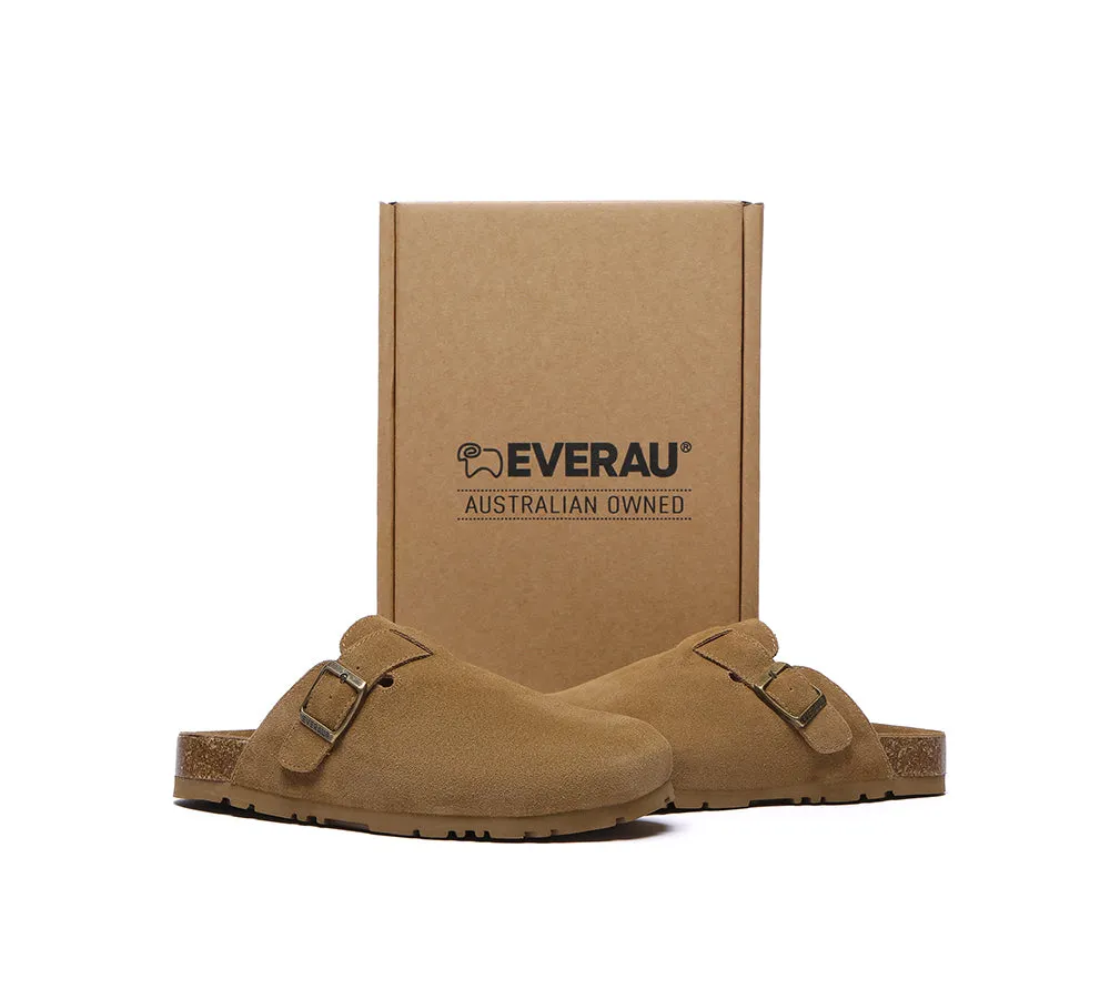 EVERAU® Men Adjustable Buckled Straps Slip-on Flat Sandal Slides Large Size Mason