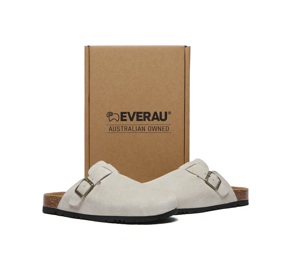 EVERAU® Men Adjustable Buckled Straps Slip-on Flat Sandal Slides Large Size Mason