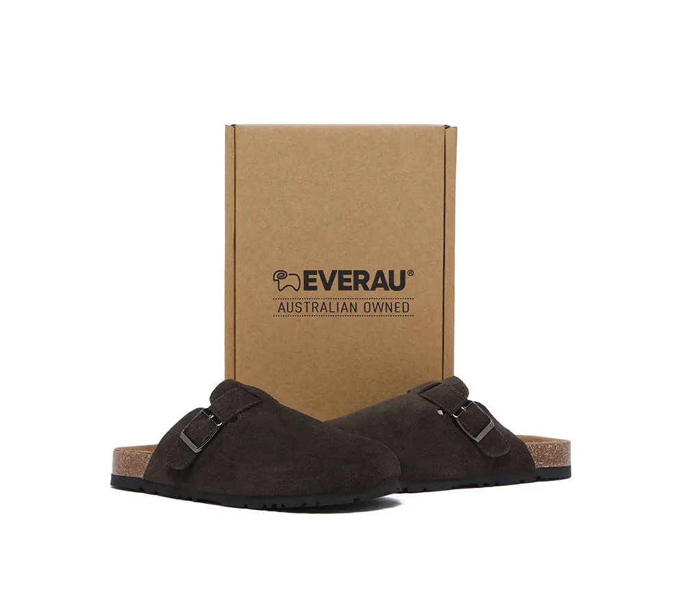 EVERAU® Men Adjustable Buckled Straps Slip-on Flat Sandal Slides Large Size Mason