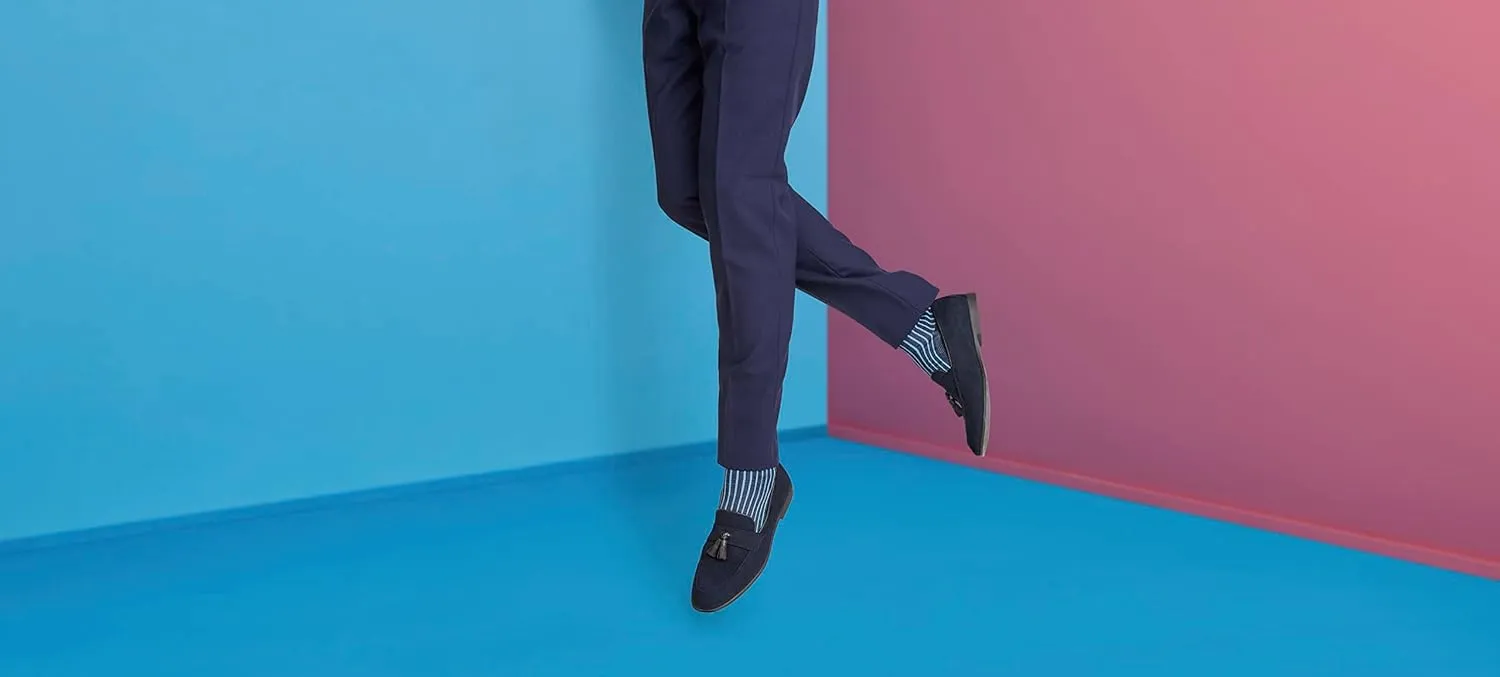 FALKE Men's Oxford Stripe Dress Socks, 1 Pair