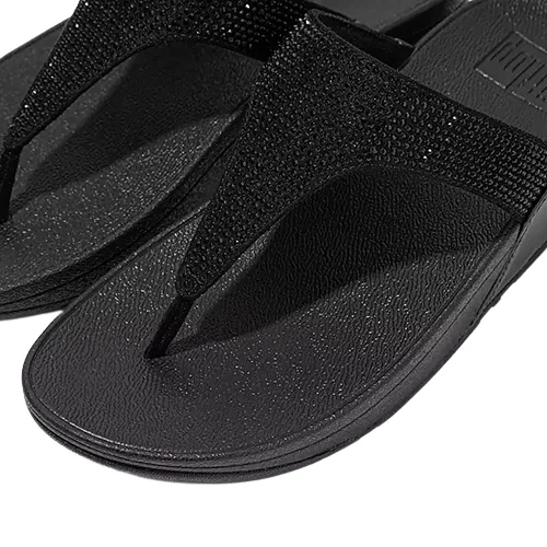 Fit Flop Ladies Crystal Toe Post Sandals - Lulu - Black