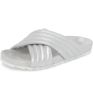 Flat Mule Happy customers Wash Silver On Sandals Fashion Worth the price Easy Slide JSlides Slip Open Toe