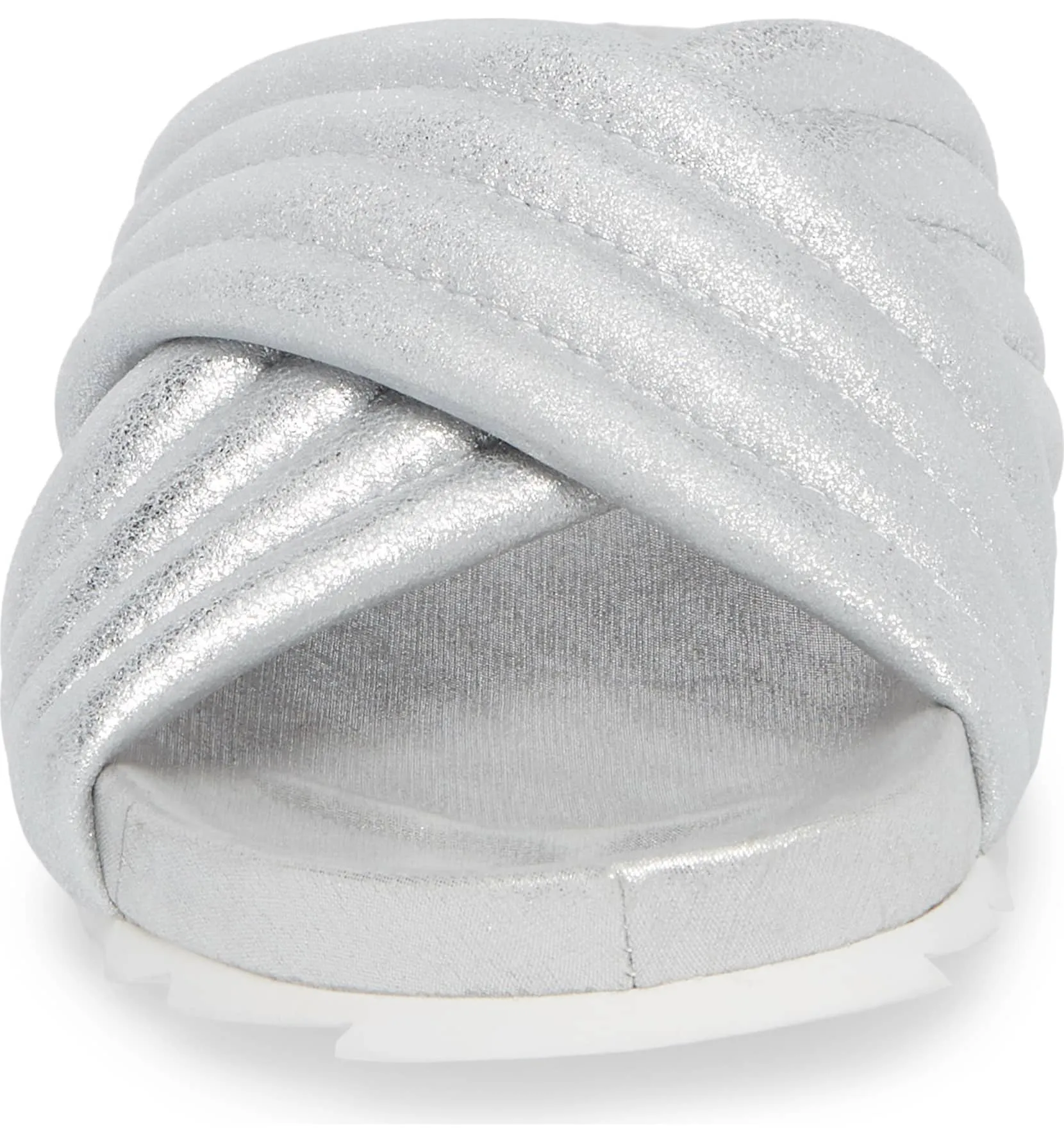 Flat Mule Happy customers Wash Silver On Sandals Fashion Worth the price Easy Slide JSlides Slip Open Toe