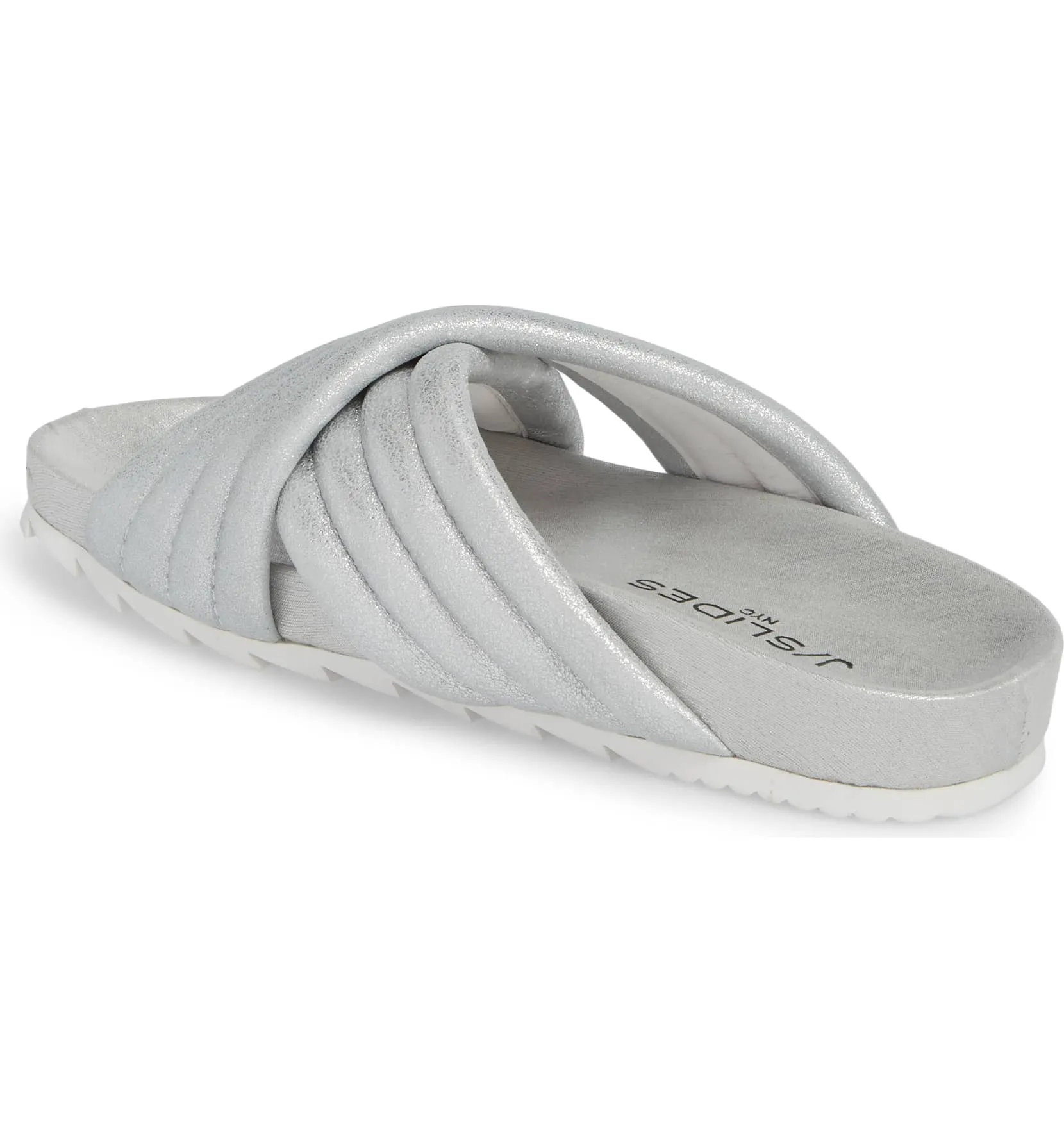 Flat Mule Happy customers Wash Silver On Sandals Fashion Worth the price Easy Slide JSlides Slip Open Toe