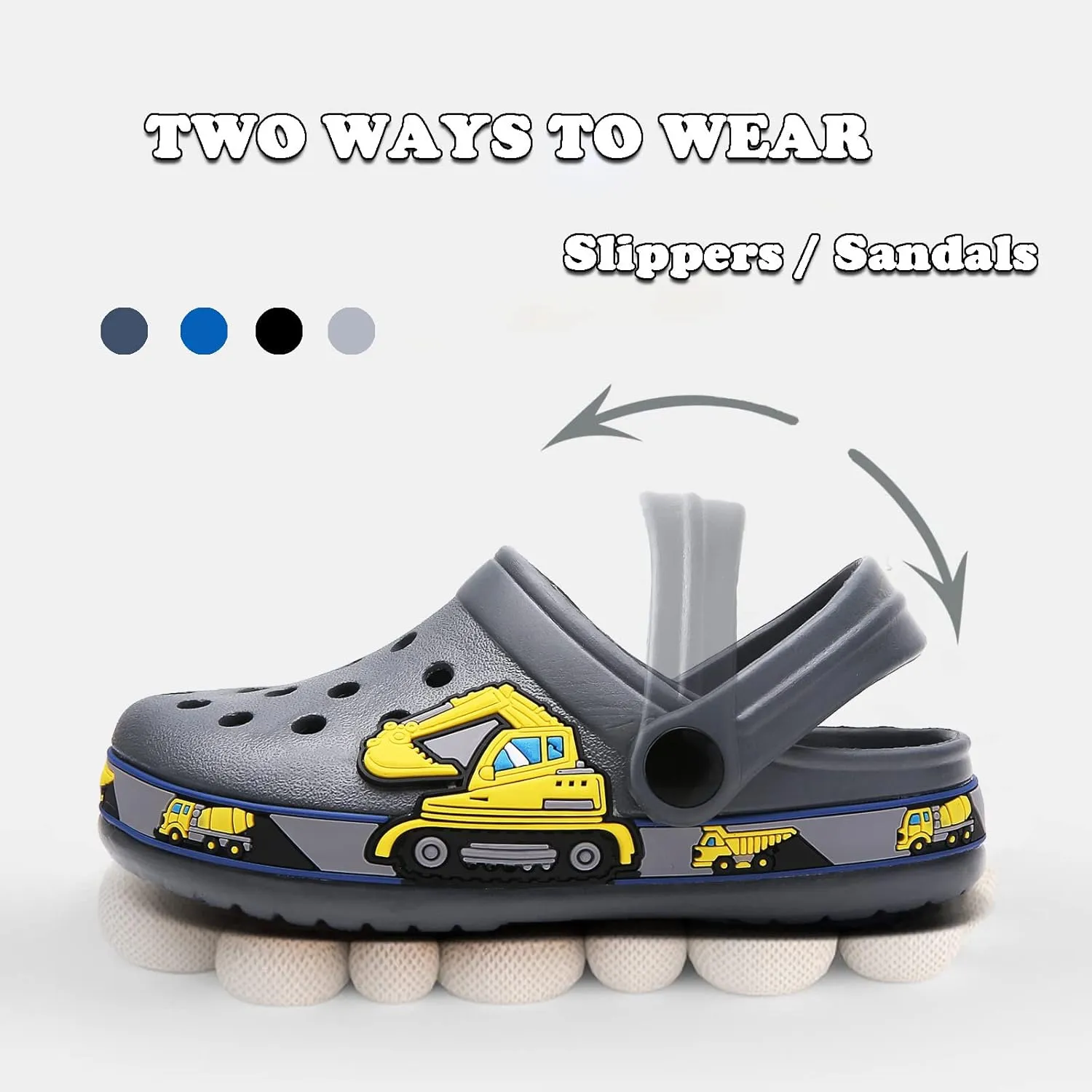 FLIOZY Boys Girls Garden Clogs: Classic Graphic Beach Sandals - Summer Slip On Water Shoes - Outdoor Non-Slip Slippers for Toddler Little/Big Kid
