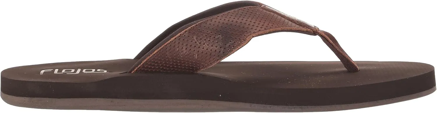 Flojos Cole Genuine Leather Perforated Strap Mens Sandal