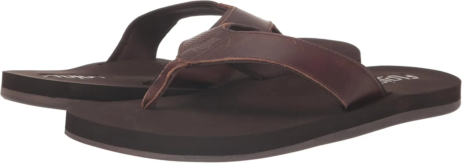 Flojos Cole Genuine Leather Perforated Strap Mens Sandal