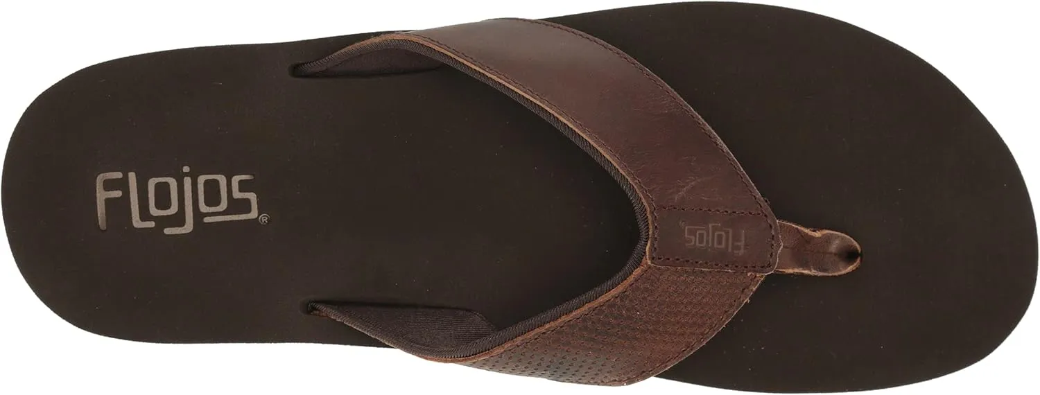 Flojos Cole Genuine Leather Perforated Strap Mens Sandal
