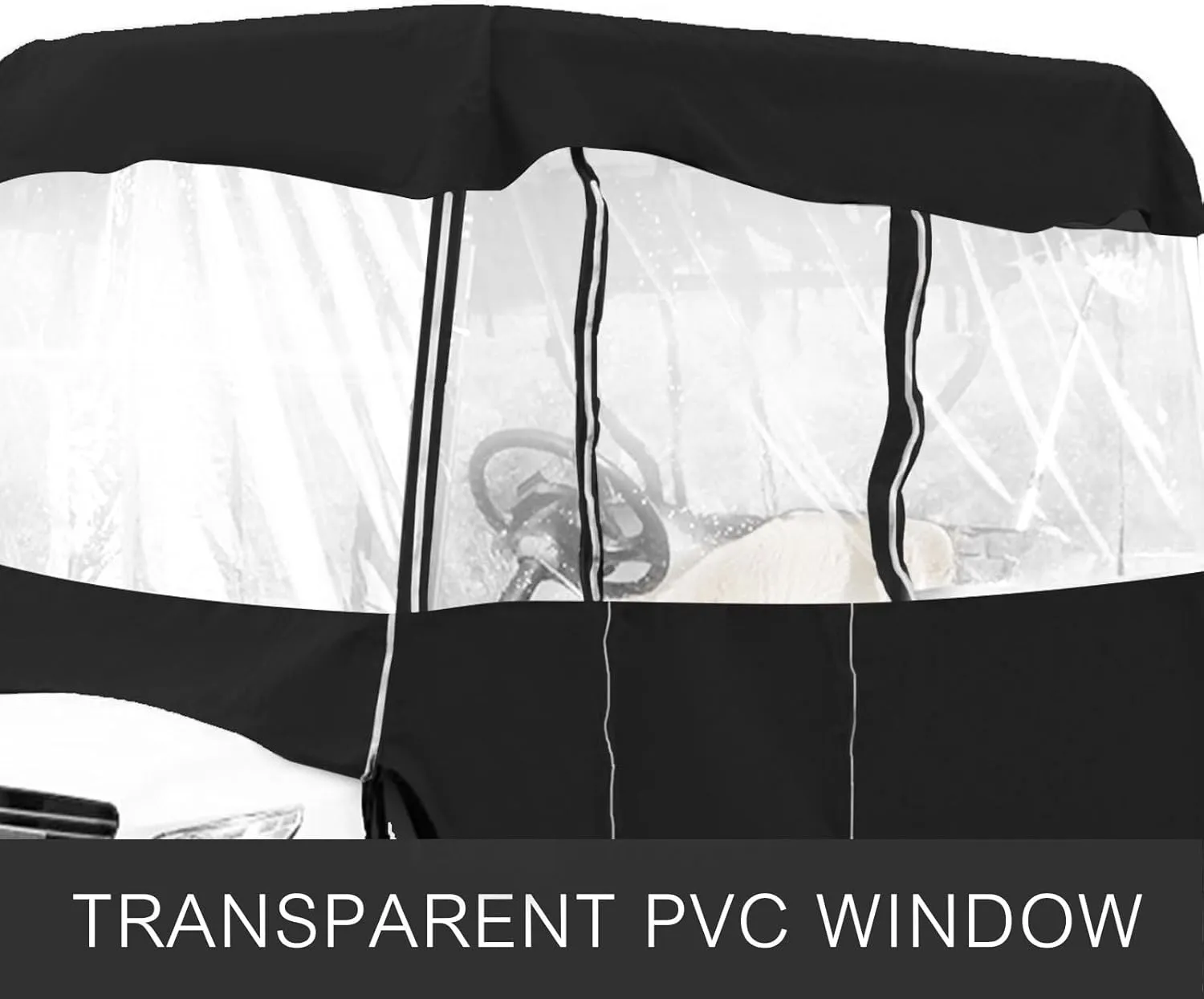 Golf Cart Enclosure Waterproof 4-Person - Outdoor Cart Cover Driving Enclosure with Transparent Windows fits for Most Brand Carts Club Car
