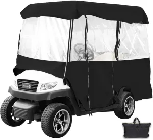 Golf Cart Enclosure Waterproof 4-Person - Outdoor Cart Cover Driving Enclosure with Transparent Windows fits for Most Brand Carts Club Car