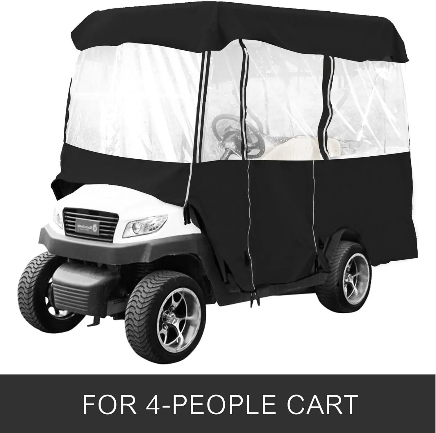 Golf Cart Enclosure Waterproof 4-Person - Outdoor Cart Cover Driving Enclosure with Transparent Windows fits for Most Brand Carts Club Car