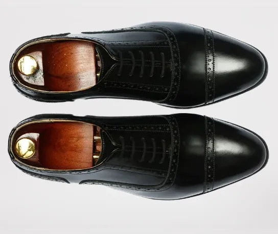 Handmade Black Dress Leather Oxford Shoes for Men