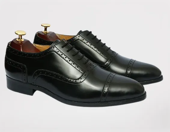 Handmade Black Dress Leather Oxford Shoes for Men