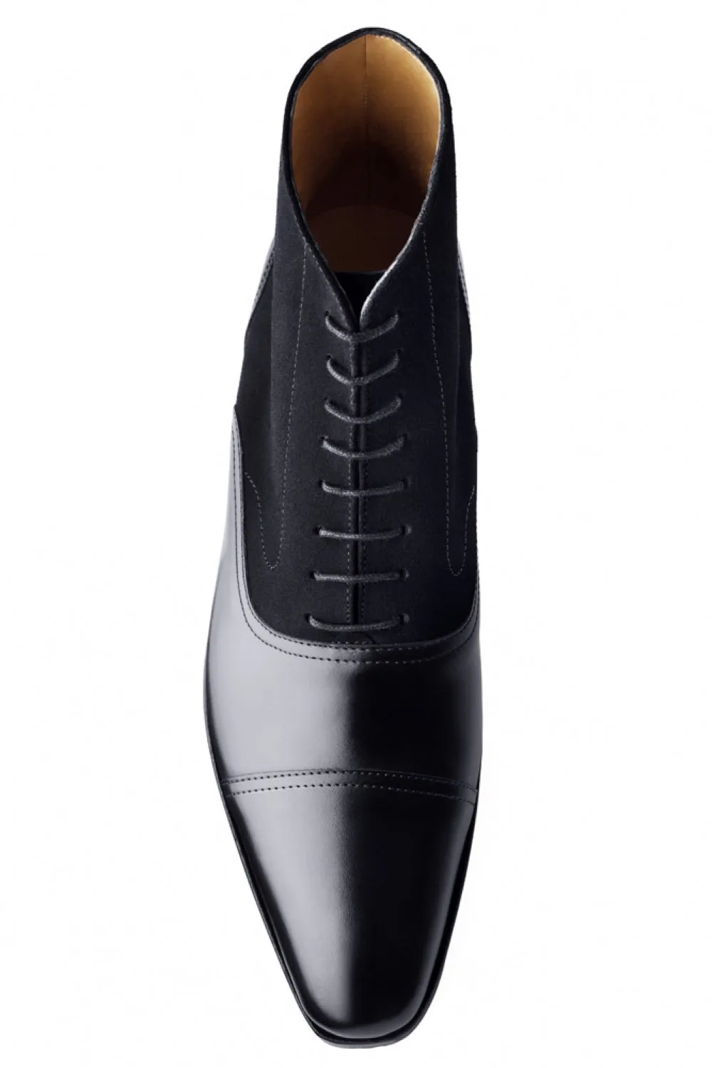 Handmade Black Leather Ankle Boots for Men