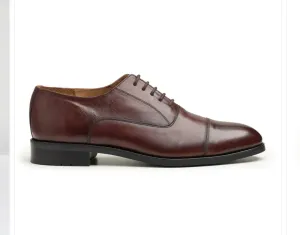 Handmade Brown Calf Leather Oxford Shoes for Men