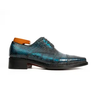 Handmade Nile Crocodile Derby – Norwegian Stitch & Silk Lining