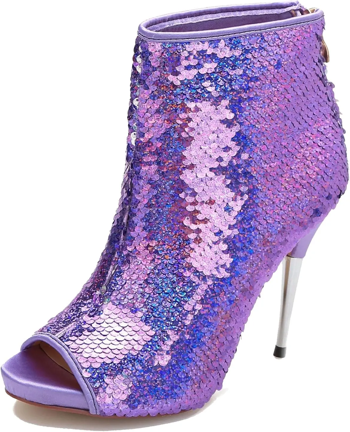 Hanfike Fashion Sandal Boots for Women Stiletto Open Toe Dressy Ankle Booties Shoes