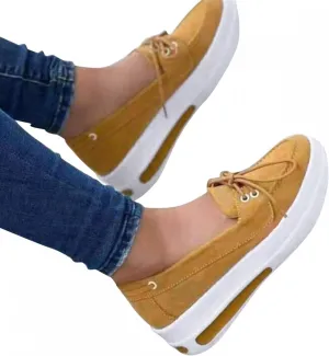 Hbeylia Platform Fashion Sneakers with Arch Support for Women Comfort Casual Chunky Bottom High Heels Slip On Loafers Low Top Walking Shoes Fall Dress Work Sandals Shoes for Ladies