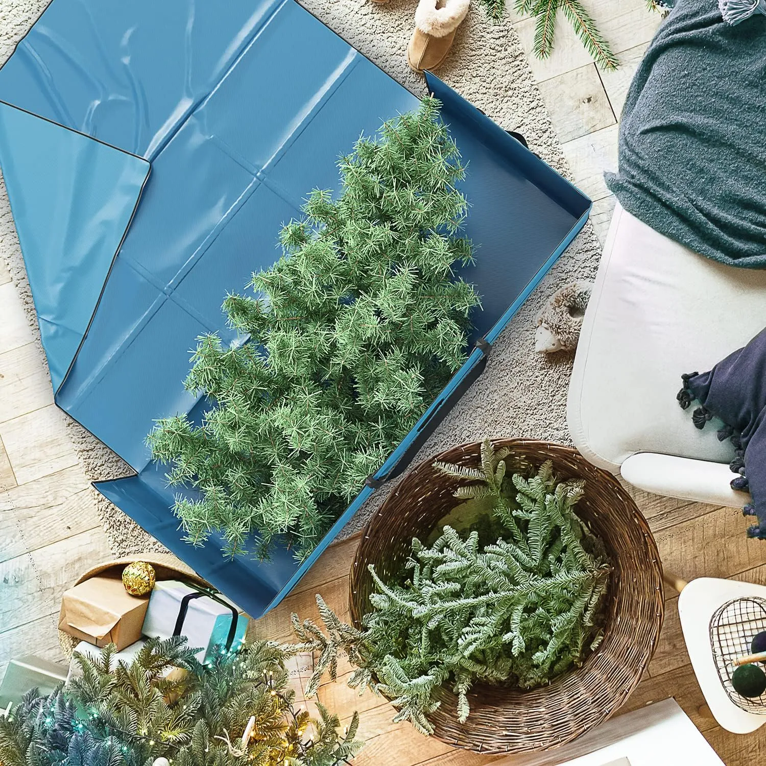 Hearth & Harbor 2 Pack Christmas Tree Storage Bag 9 ft. for Holiday – Waterproof Christmas Tree Storage Box Made of 600d Oxford Material – Christmas Tree Bag with Handles & Special Wide Opening