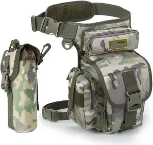 Hebetag Tactical Waist Pack Fishing Sling Shoulder Bag for Men Women Oxford Multi-Purpose Military Outdoor Travel Motorcycle Bike Thigh Drop Leg Bag Belt Bum Fanny Pouch, City Camouflage