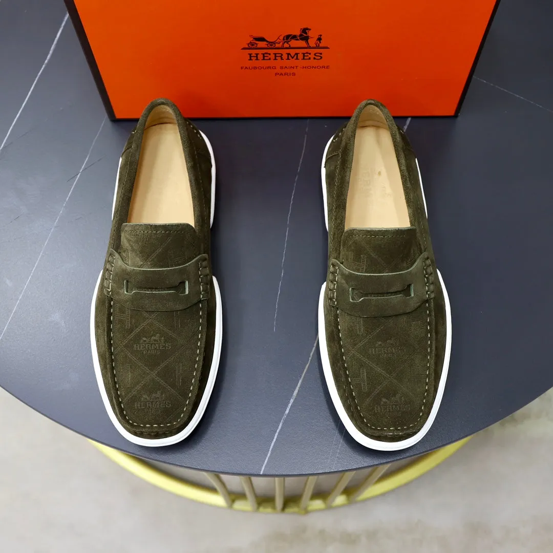 HM GUILLAUME LOAFER OLIVE SUEDE