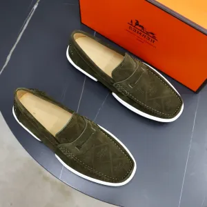 HM GUILLAUME LOAFER OLIVE SUEDE