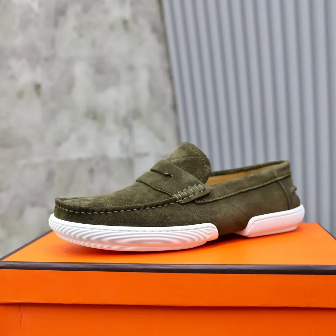 HM GUILLAUME LOAFER OLIVE SUEDE