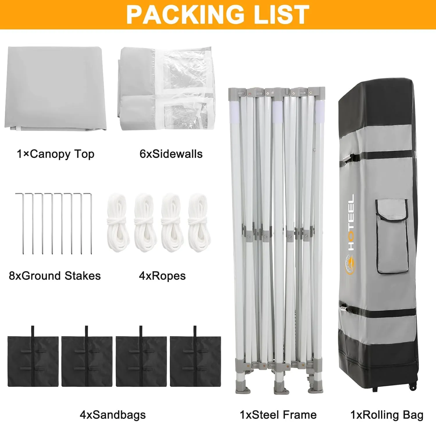 HOTEEL 10x20 Heavy Duty Pop Up Canopy Tent for Parties Event Wedding Commercial Instant Canopy with Roller Bag, Party Tent Waterproof UV 50 &Windproof, Upgraded Thick Hexagonal Legs, White