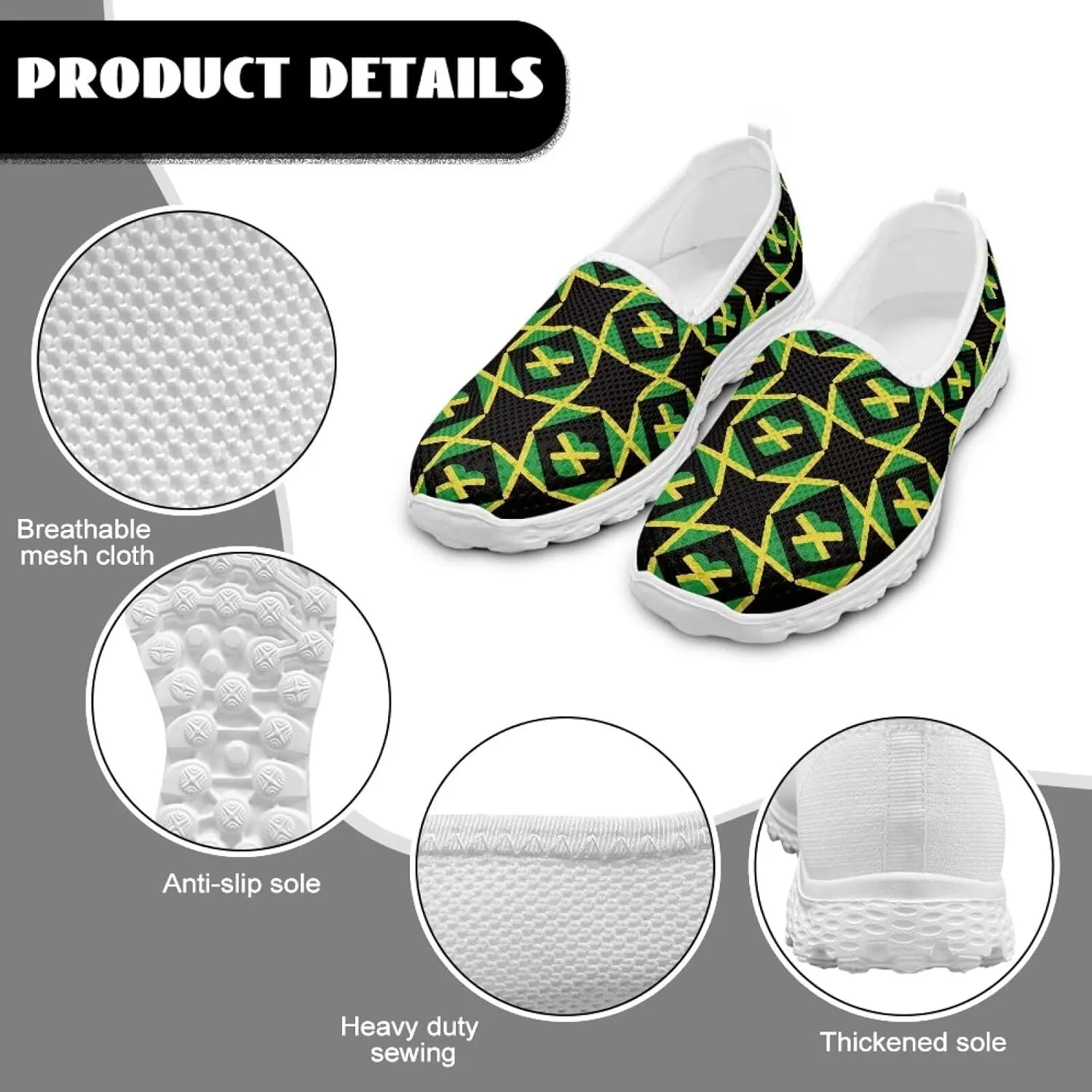 Howilath Women's Slip on Loafer Shoes Casual Walking Sneakers Mesh Round Toe Low Wedge Memory Foam Shoes US 5.5-10.5