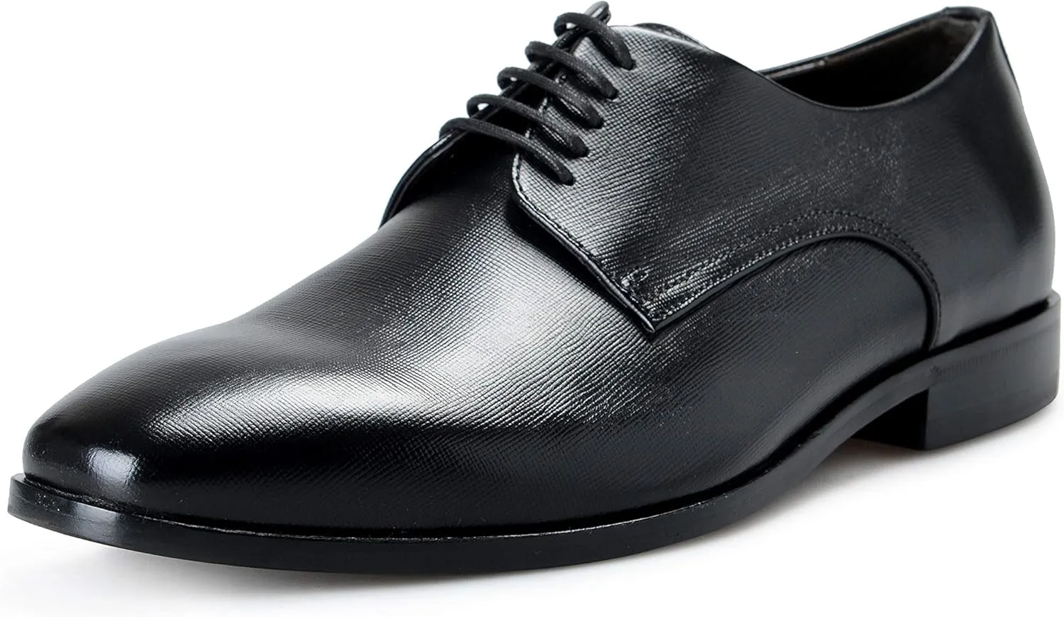 Hugo Boss Men's Highline_Derb_pr1 Black Textured Leather Derby Shoes US 7 IT 40