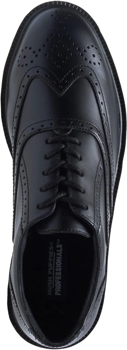 Hush Puppies Professionals, Men's, Black, Steel Toe, EH, Wing Tip Oxford