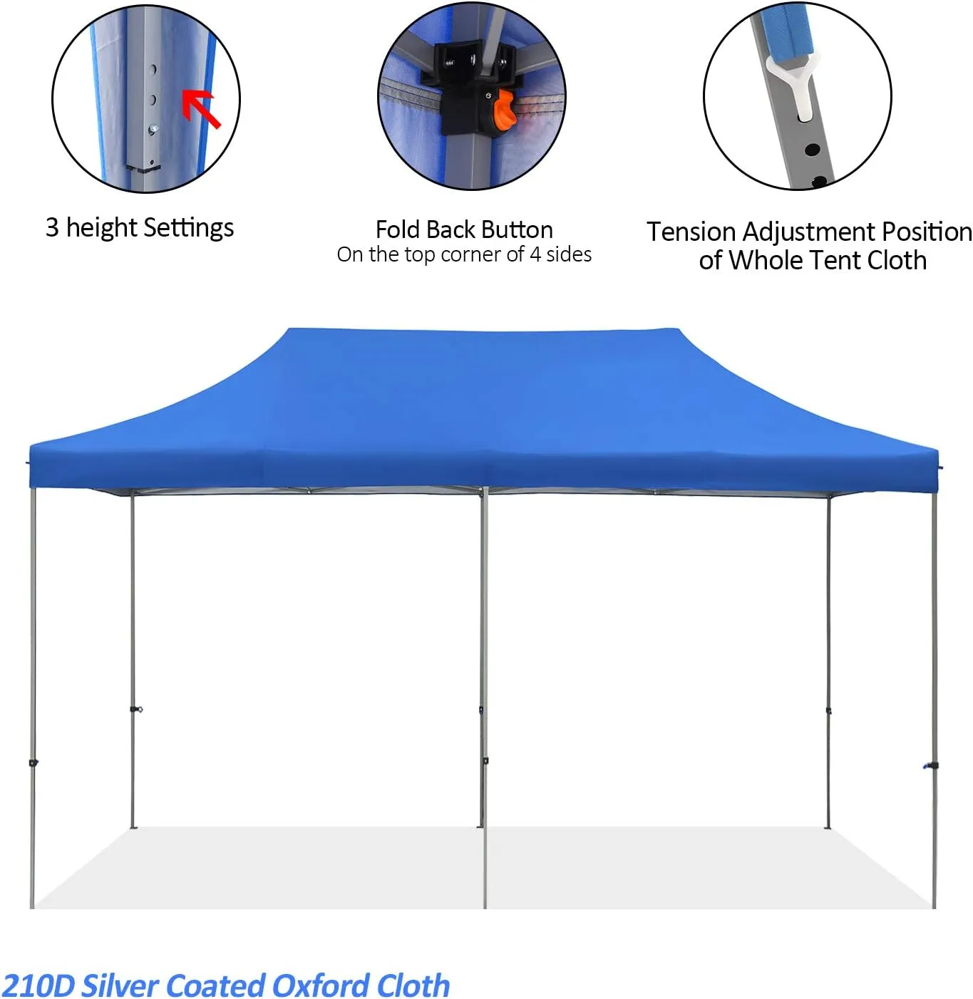 HYD-Parts Outdoor 10x20 Ft Pop Up Canopy Wedding Party Tent Patio Gazebo Shelter