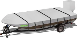 Jon Boat Cover 14FT-16FT, 800D Heavy Duty Oxford All Weather Protection Boat Cover Beam Width Up to 70 Inch