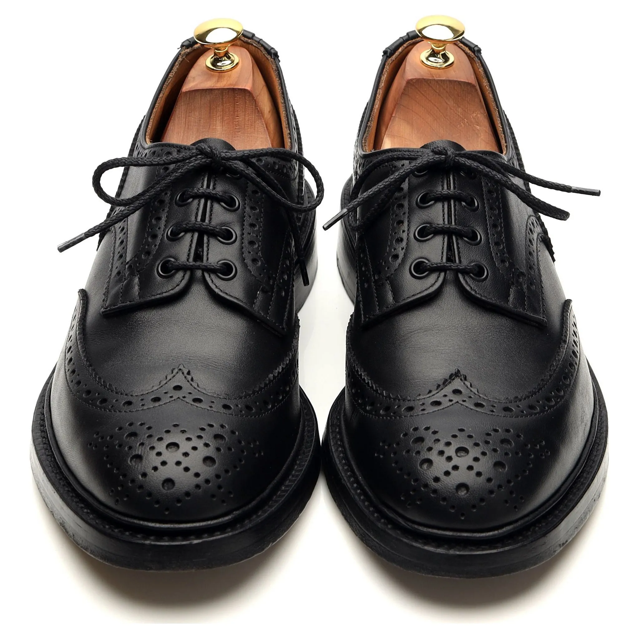 'Keswick' Black Leather Derby Brogues UK 10