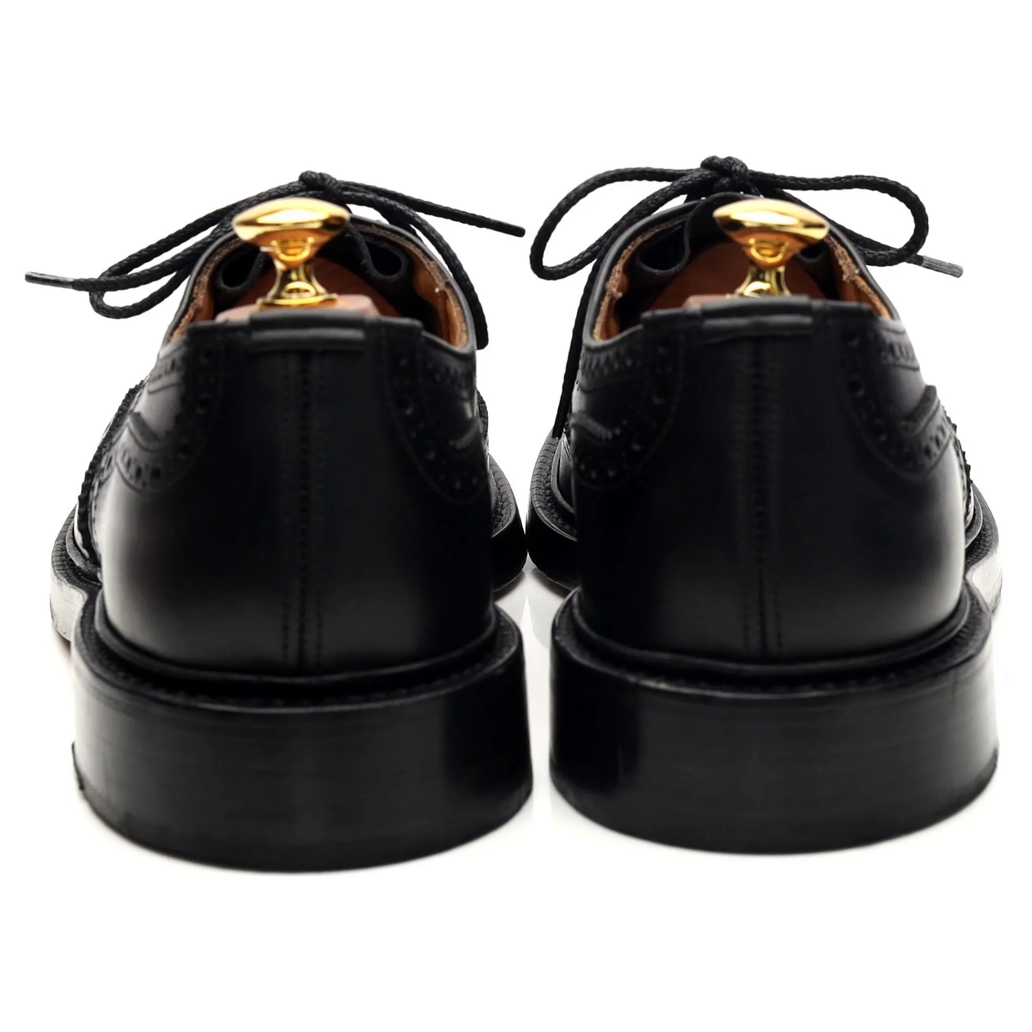 'Keswick' Black Leather Derby Brogues UK 10