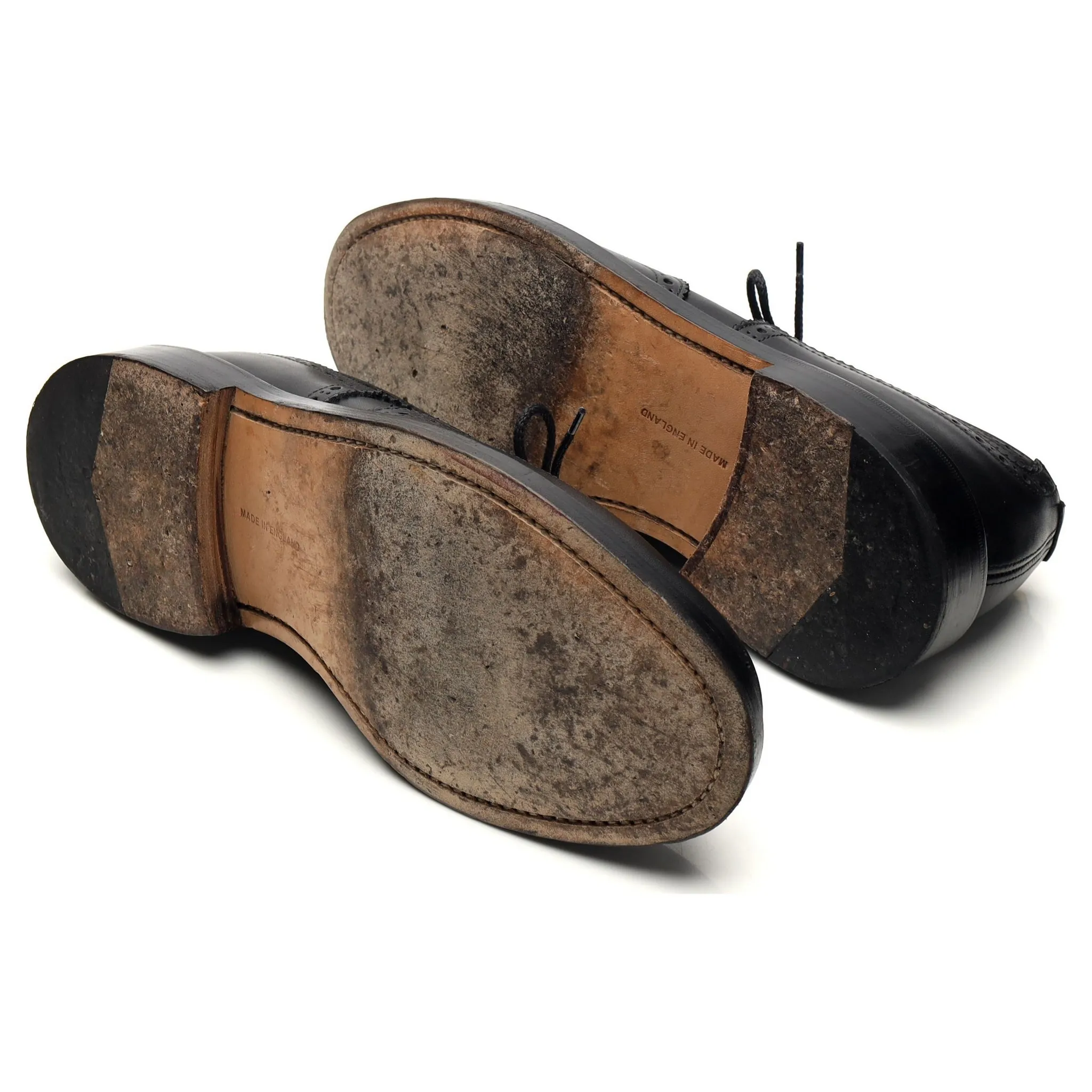 'Keswick' Black Leather Derby Brogues UK 10