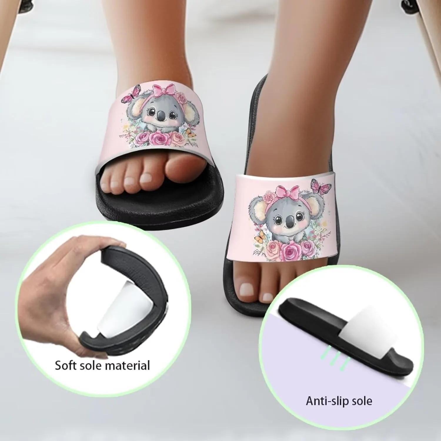 Kids Slide Sandals Footbed Sandal Comfort Toddler Slip On Summer Slippers for Beach Pool Little Big Kid