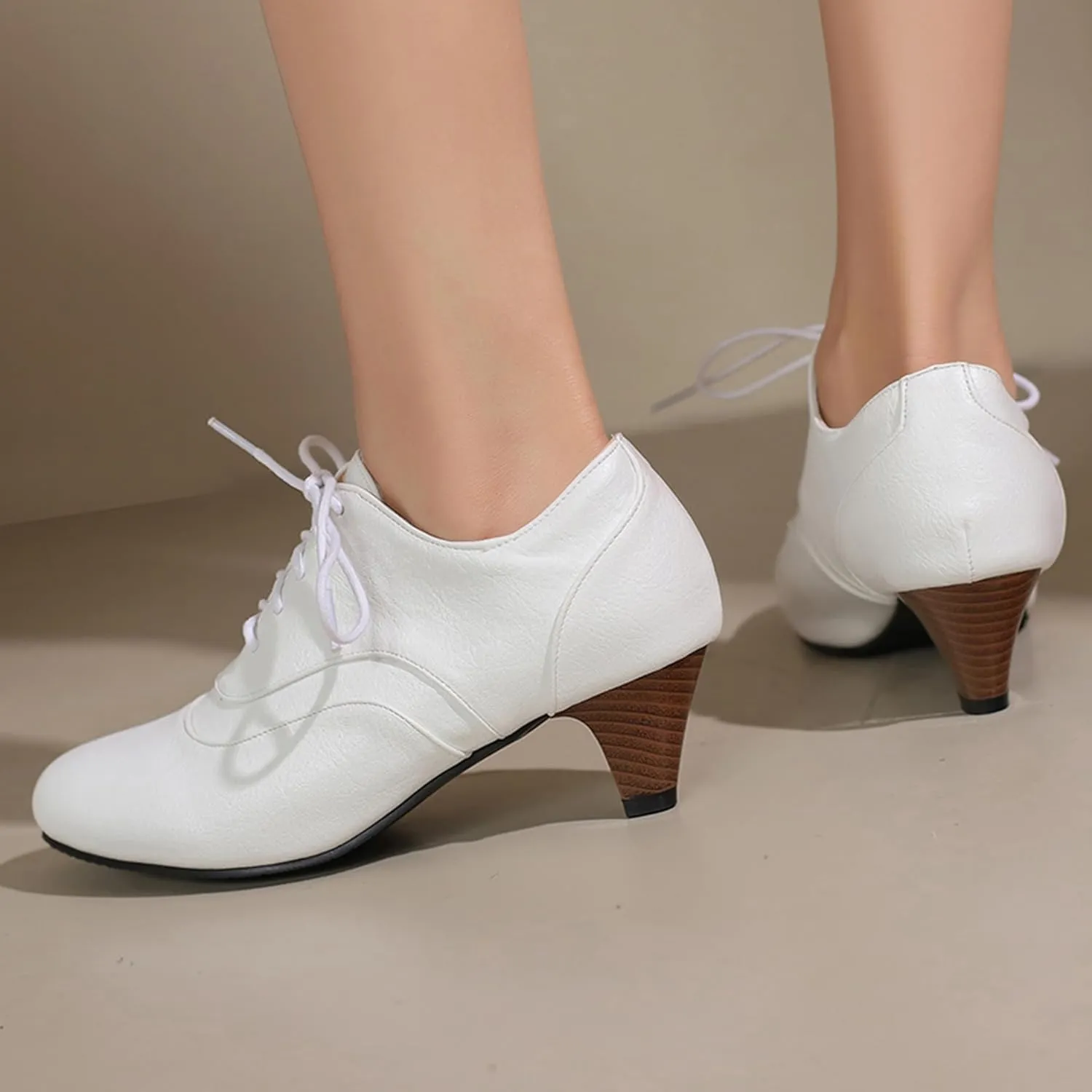 Kitten Heel Oxford Women Brogue Derby Lace Up