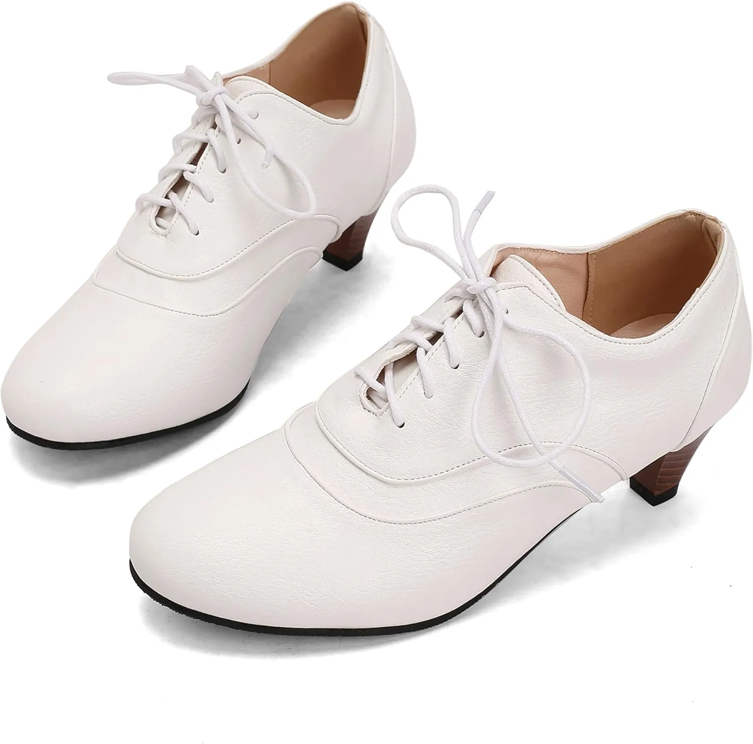 Kitten Heel Oxford Women Brogue Derby Lace Up