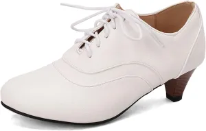 Kitten Heel Oxford Women Brogue Derby Lace Up